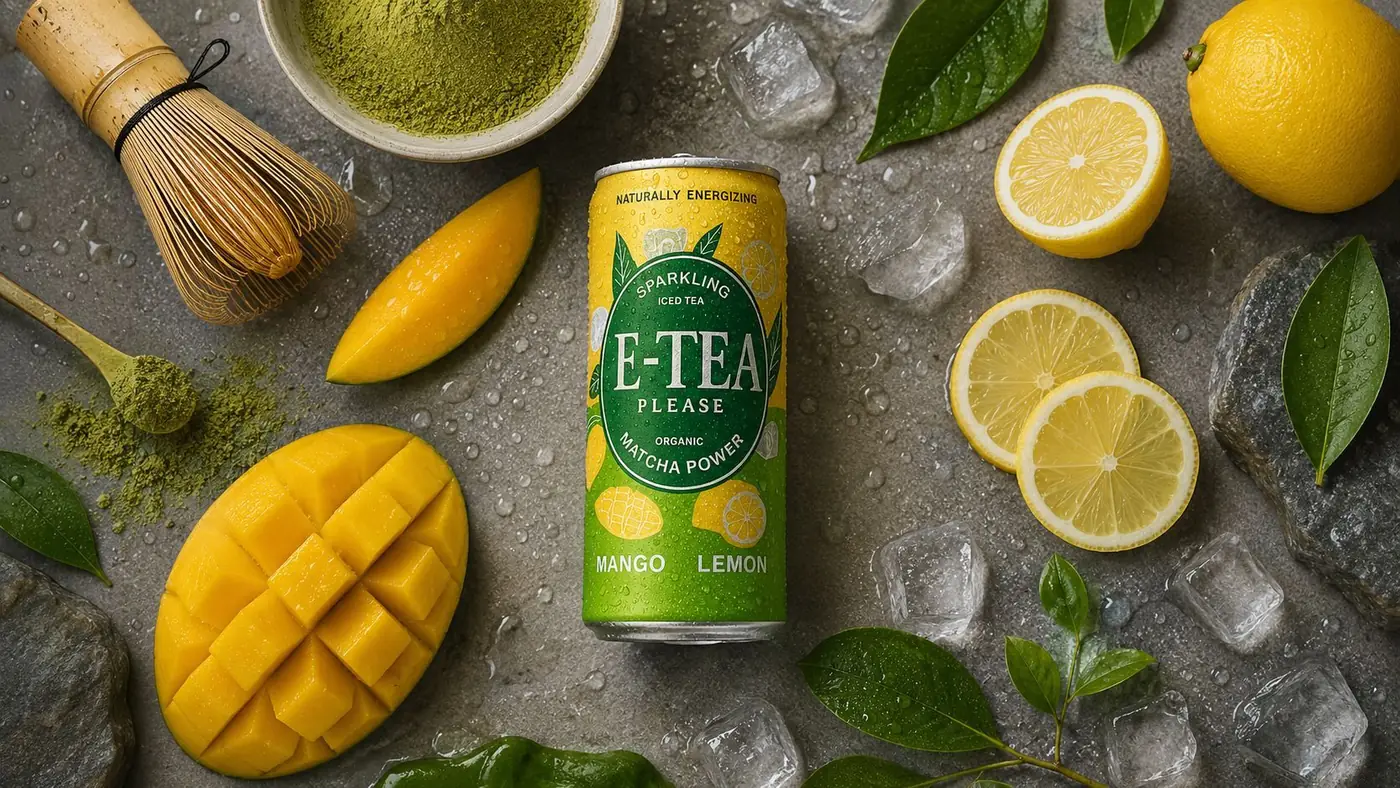 E-Tea mit Matcha, Mango und Zitrone